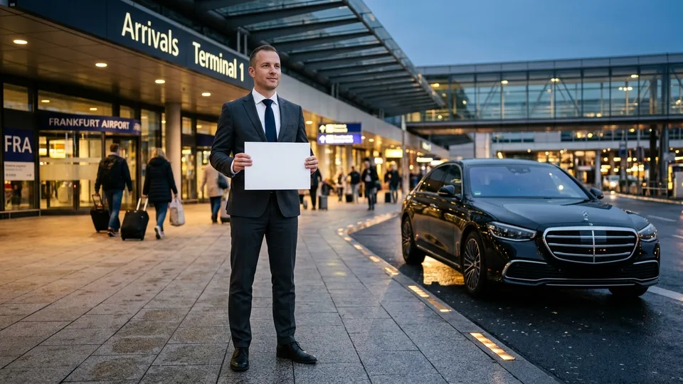 Meet & Greet am Frankfurt Flughafen mit Namensschild