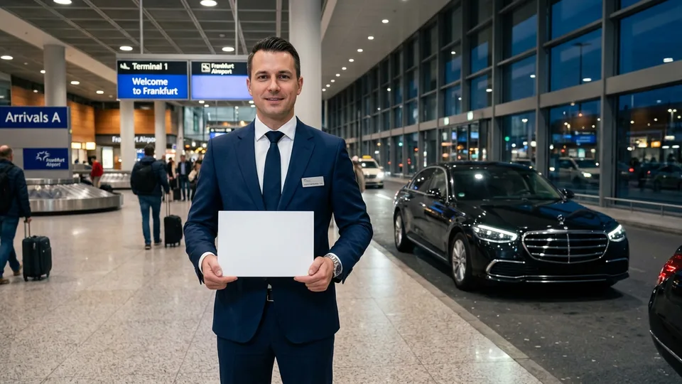 Meet & Greet am Frankfurt Flughafen mit Namensschild