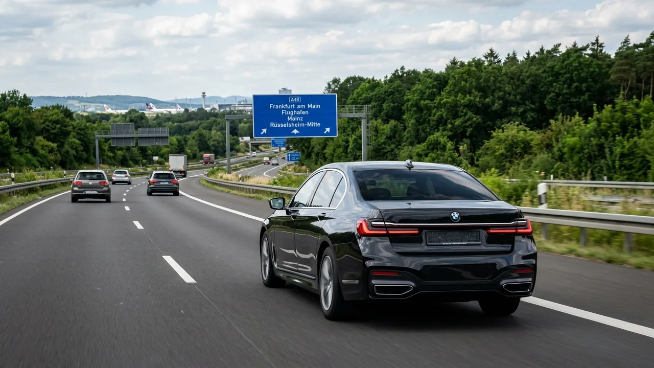 Flughafentransfer von Rüsselsheim über A60 zum Flughafen Frankfurt