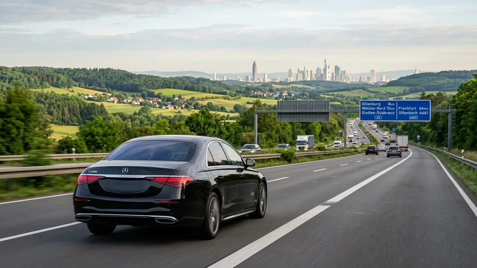 Flughafentransfer Wetzlar über A45 und A5 zum Flughafen Frankfurt