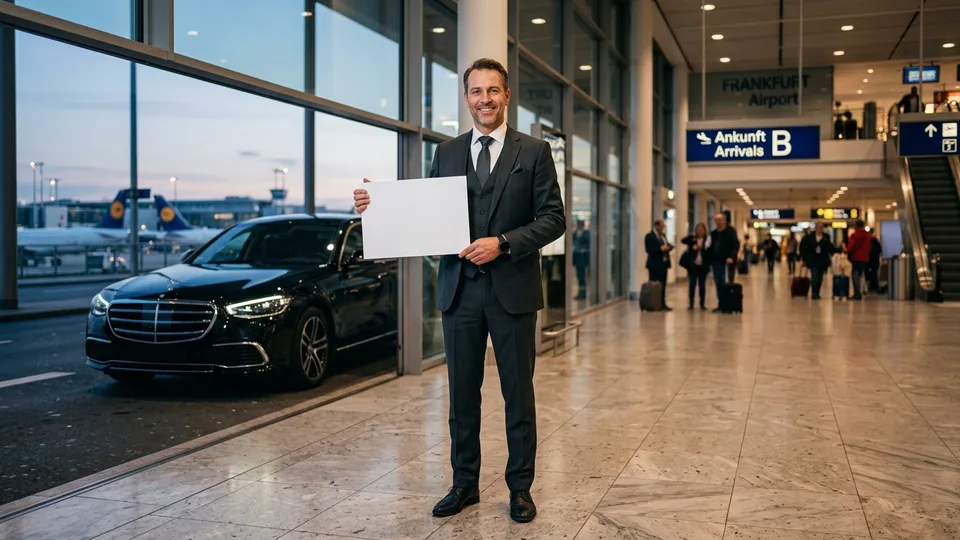 Meet & Greet am Frankfurt Flughafen mit Namensschild